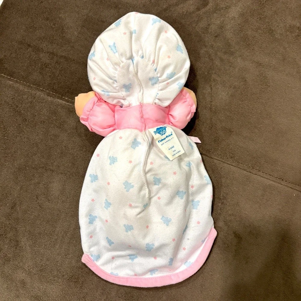 1992 Fisher Price Puffalump Kids NEWBORN Baby Doll Nightgown Bunting Vintage 12